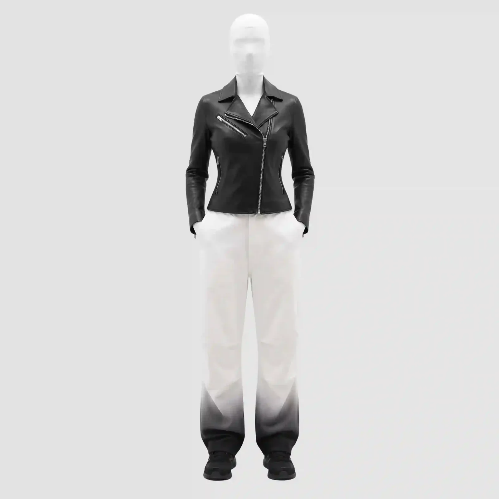 Vanta Moto Jacket, black faux leather moto jacket by PIXELVAULT